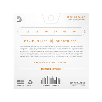 D'Addario XSAPB1656 XS Acoustic Phosphor Bronze Resophonic 16-56 Acoustic Guitars / 12-String
