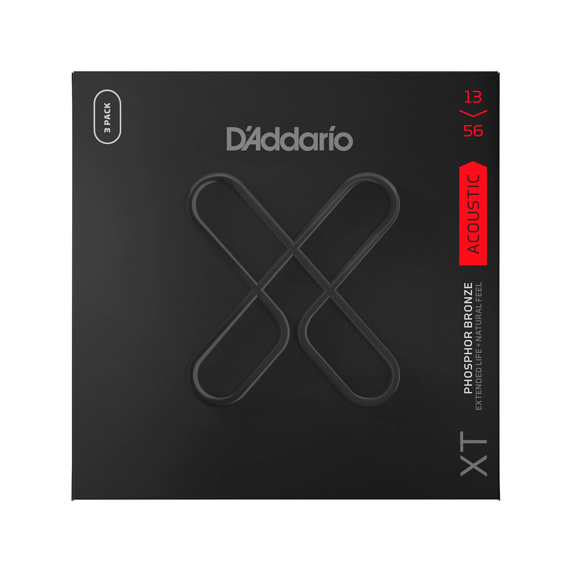 D'Addario XT Phosphor Bronze Acoustic Guitar Strings Medium 13-56 3-Pack Acoustic Guitars / 12-String