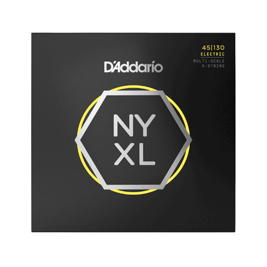 D'Addario NYXL Bass String Set Regular Light 5-String Multiscale 45-130 Strings