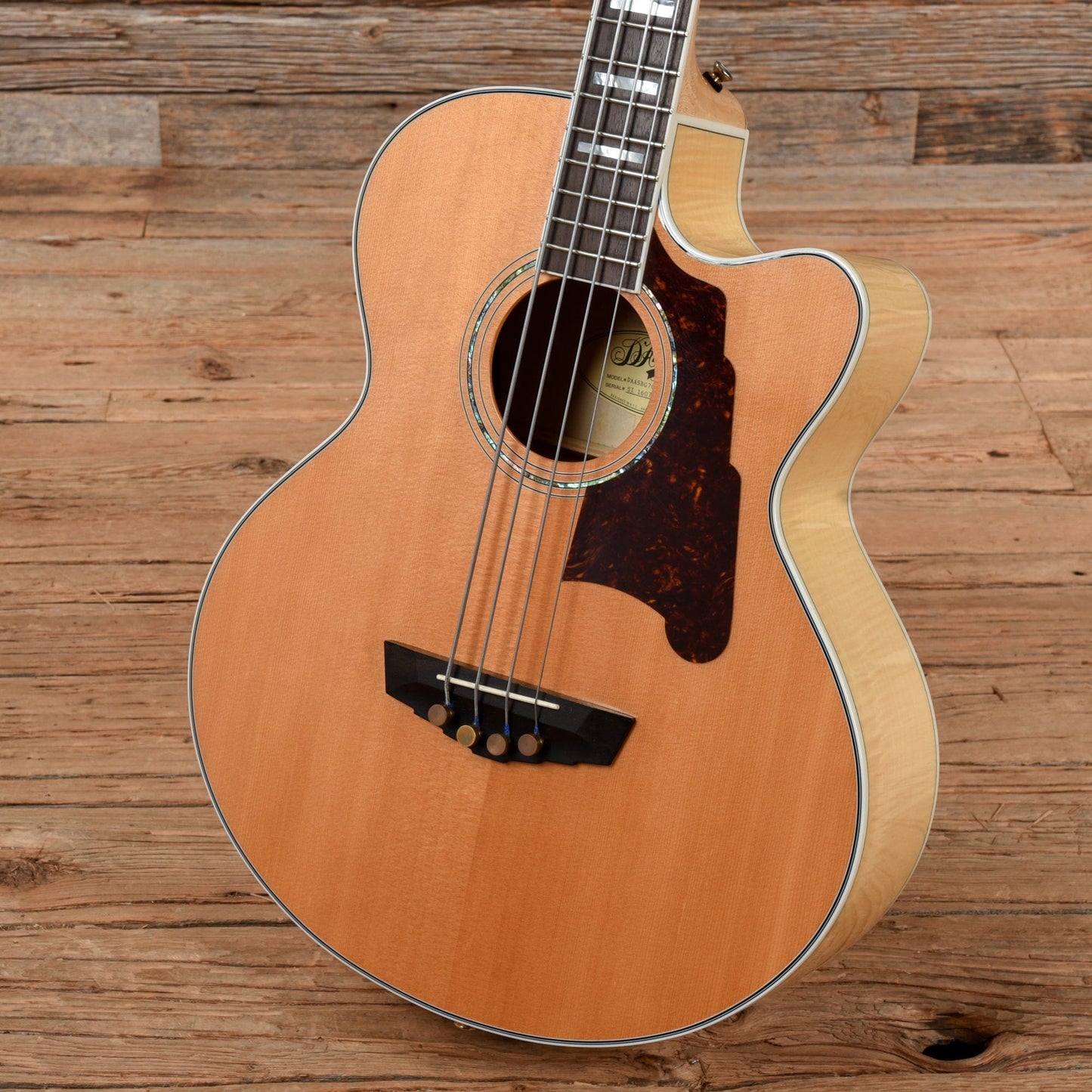 D'Angelico Excel Mott Grand Auditorium Cutaway Acoustic Bass Natural 2016 Bass Guitars / 4-String