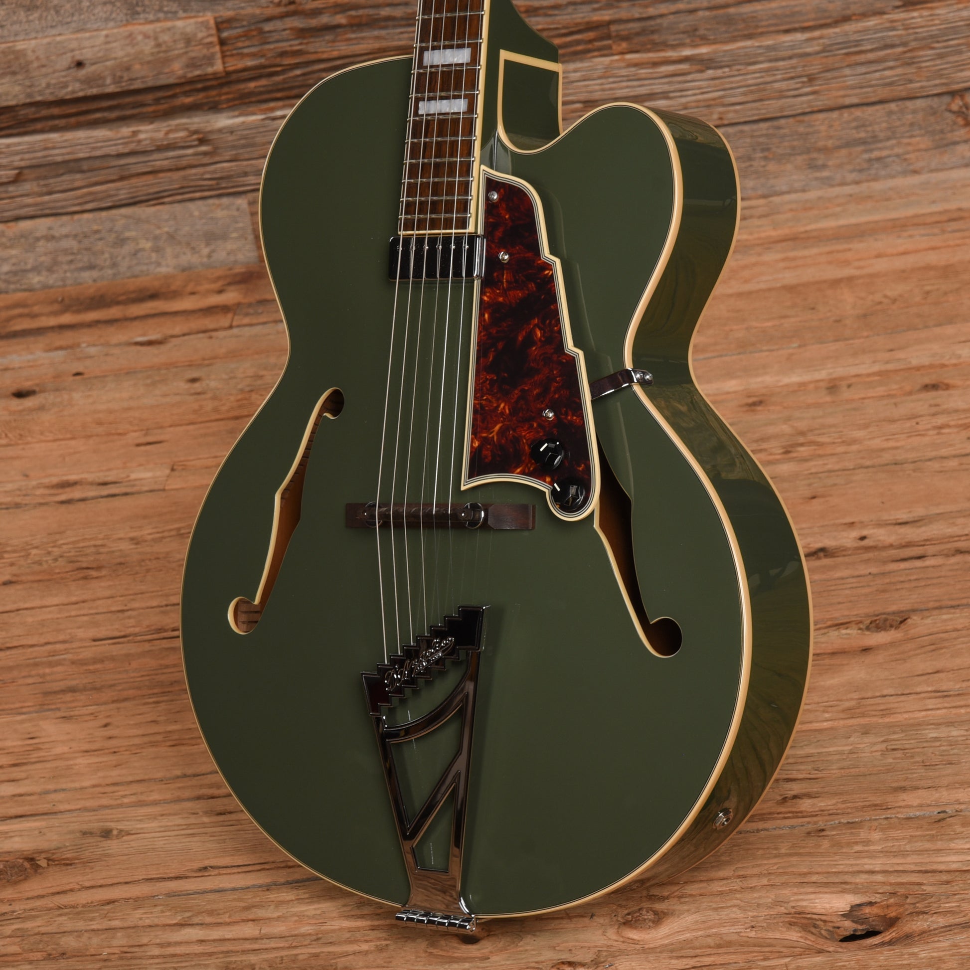 D'Angelico Premier EXL-1 Hollow Body Archtop Army Green 2014 Electric Guitars / Hollow Body