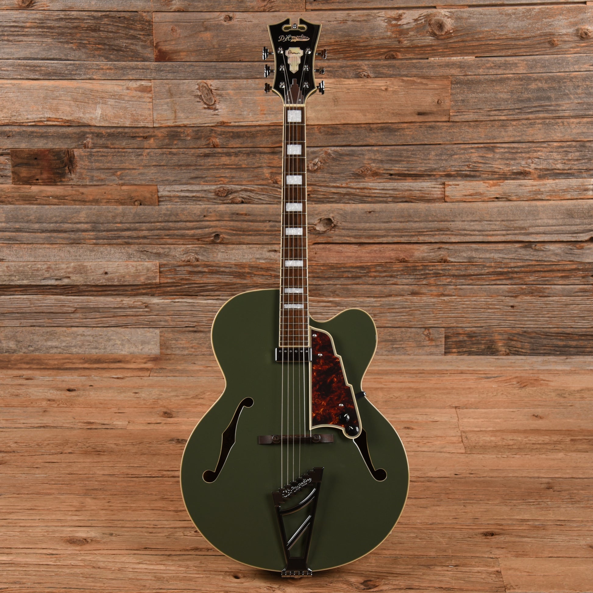 D'Angelico Premier EXL-1 Hollow Body Archtop Army Green 2014 Electric Guitars / Hollow Body
