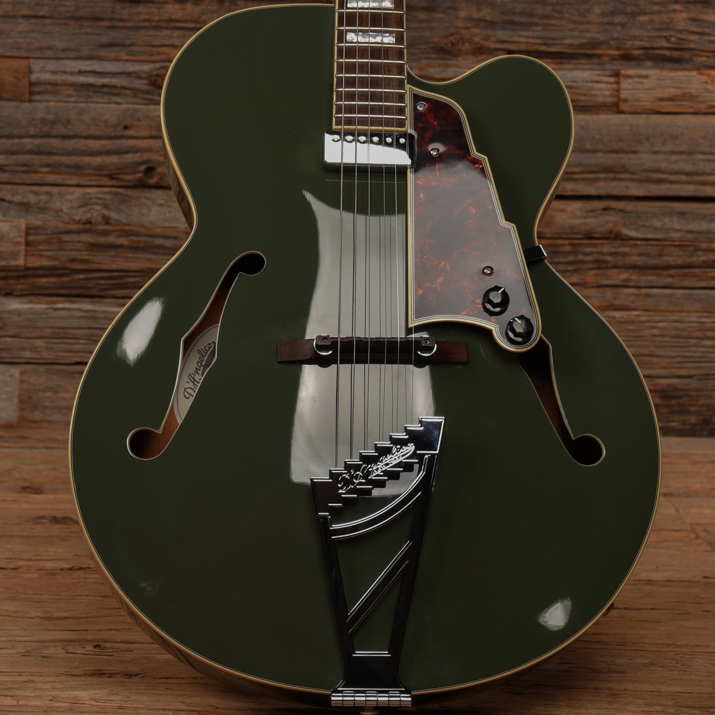 D'Angelico Premier EXL-1 Hollow Body Archtop Army Green 2014 Electric Guitars / Hollow Body