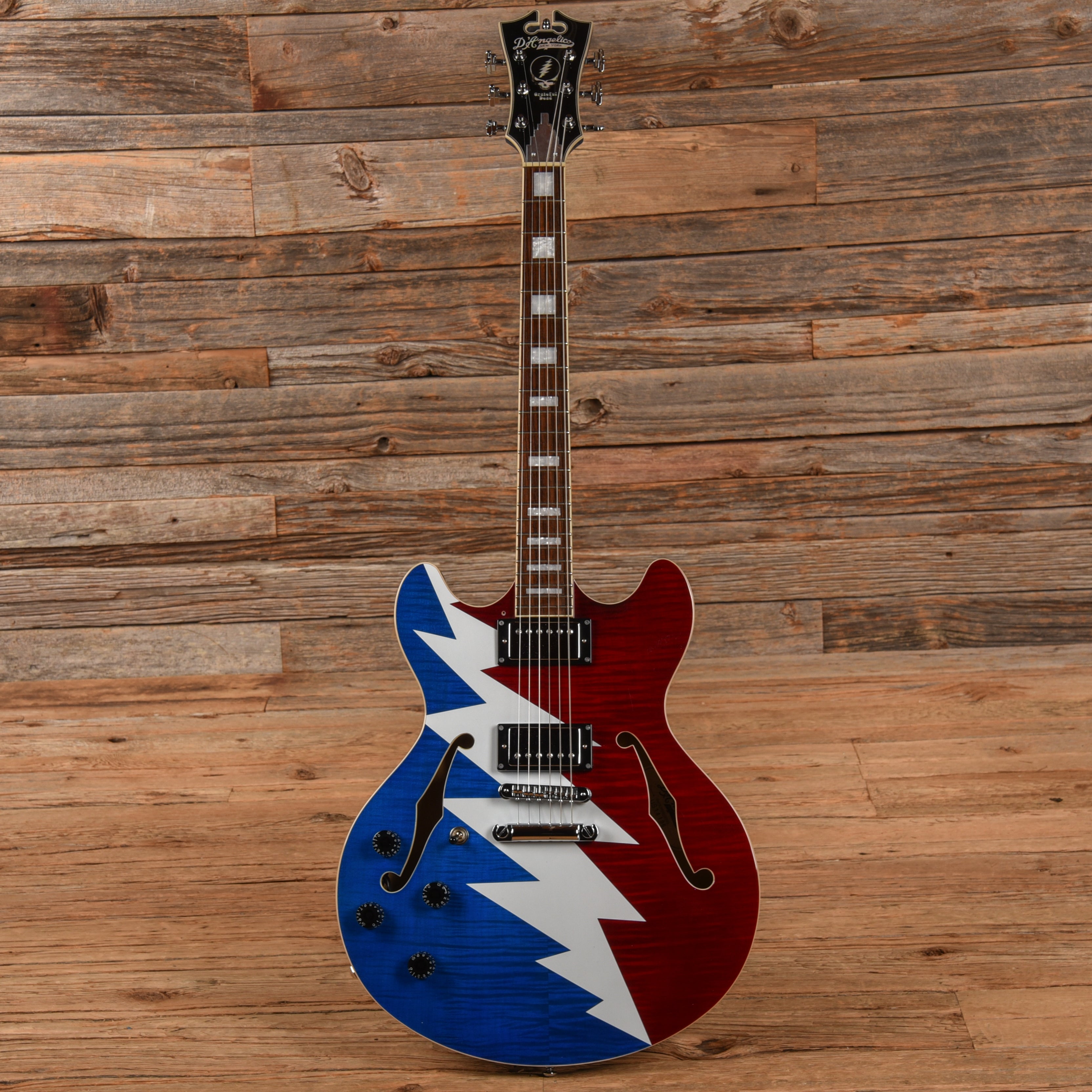 D'Angelico Premier Grateful Dead DC Semi-Hollow w/ Stop Bar   LEFTY Electric Guitars / Semi-Hollow