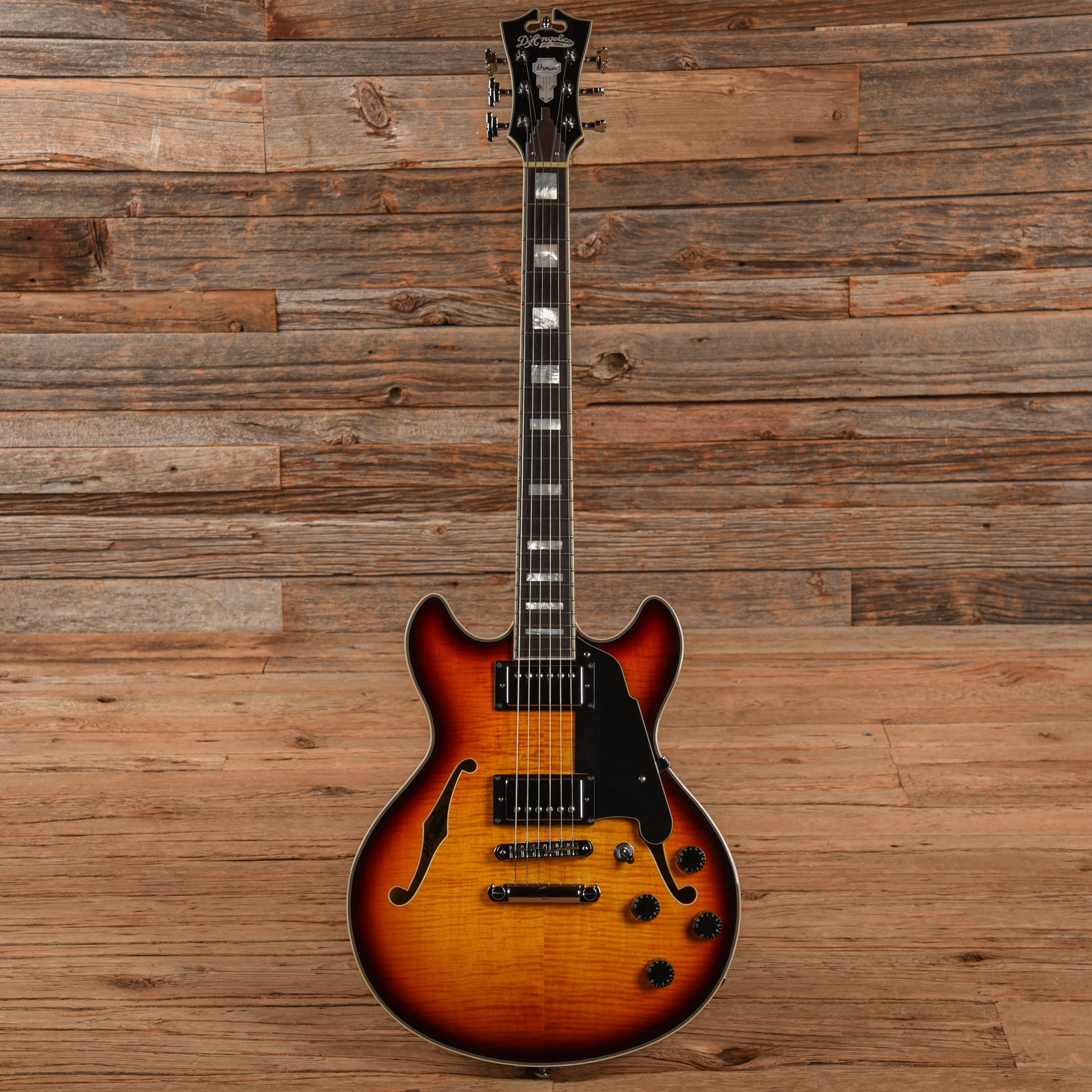 D'Angelico Premier Mini DC Sunburst Electric Guitars / Semi-Hollow
