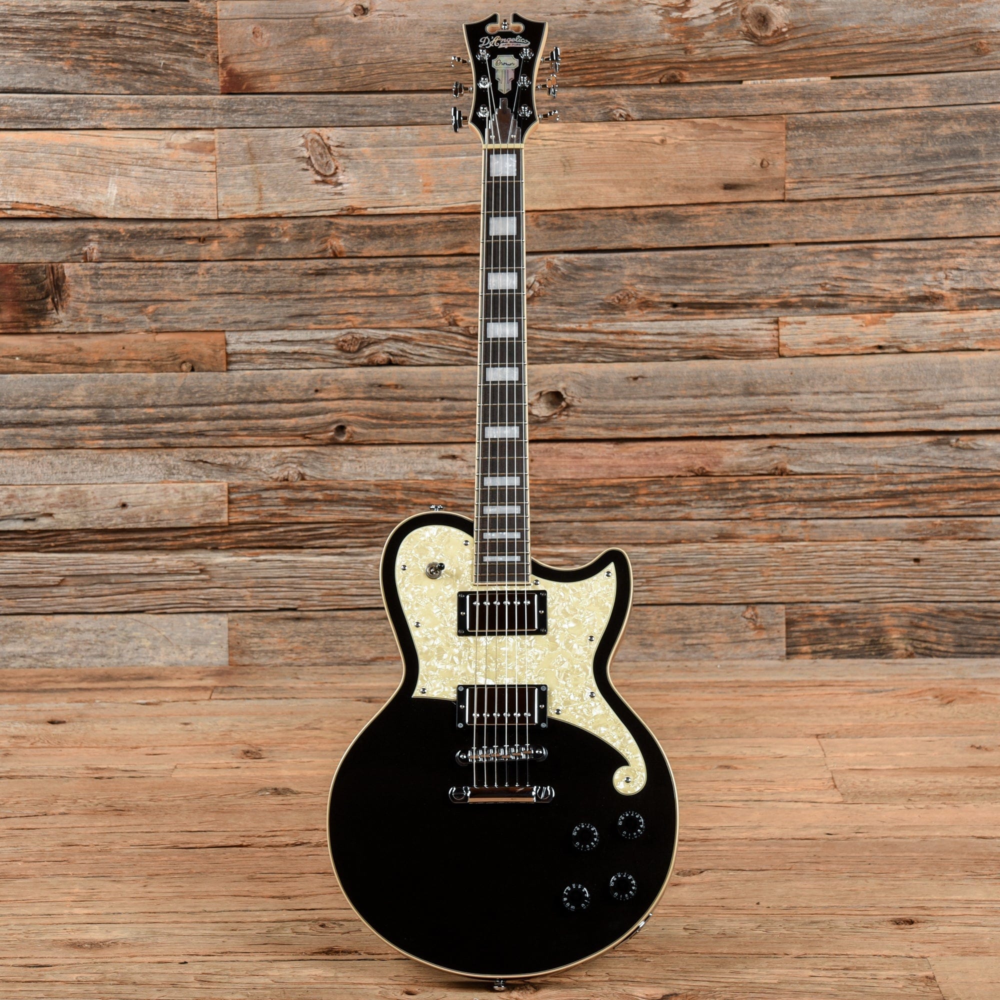 D'Angelico Premier Atlantic Single Cutaway HH with Stoptail Black 2021 Electric Guitars / Solid Body