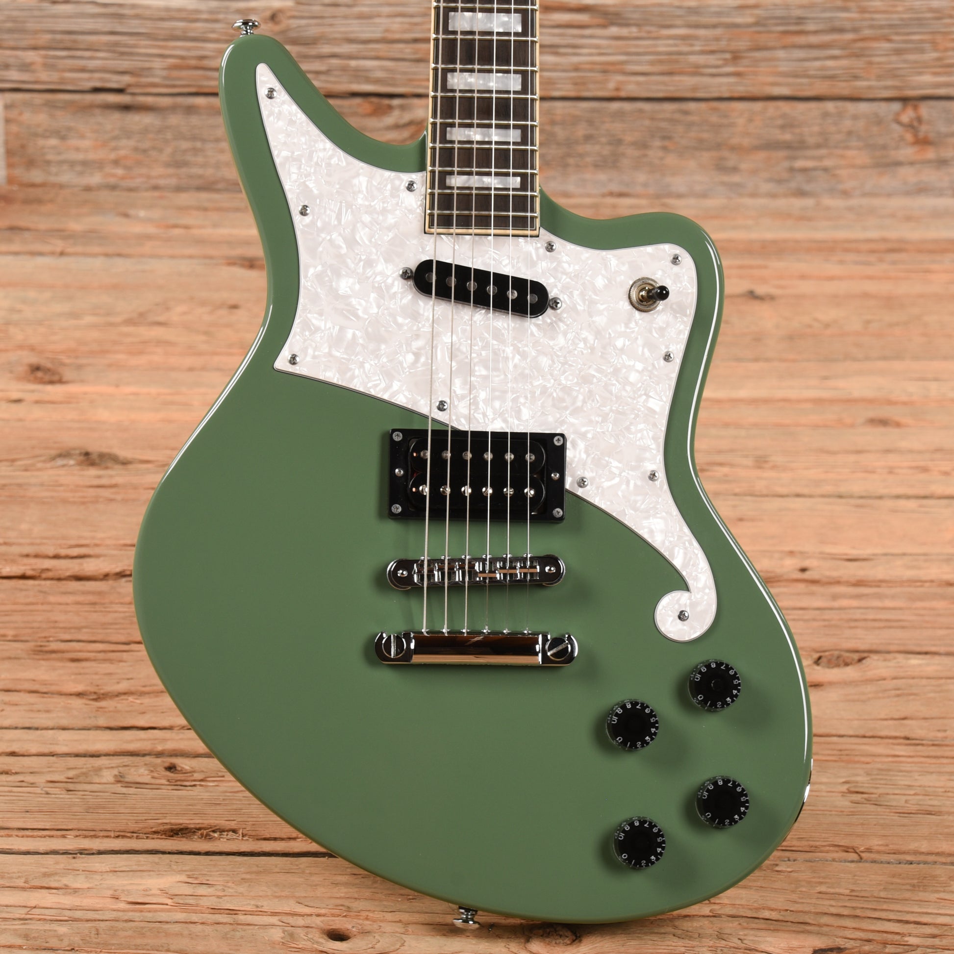 D'Angelico Premier Bedford Offset HS w/ Stoptail Army Green Electric Guitars / Solid Body