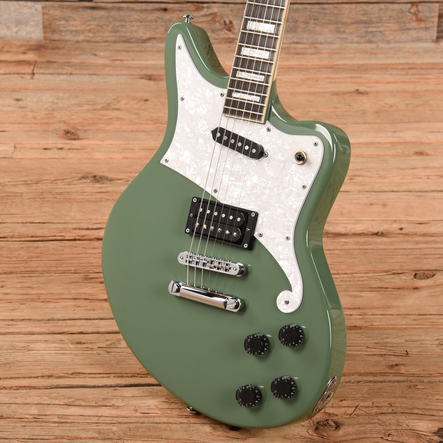 D'Angelico Premier Bedford Offset HS w/ Stoptail Army Green Electric Guitars / Solid Body