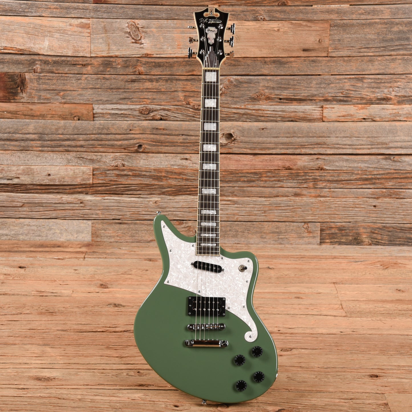 D'Angelico Premier Bedford Offset HS w/ Stoptail Army Green Electric Guitars / Solid Body