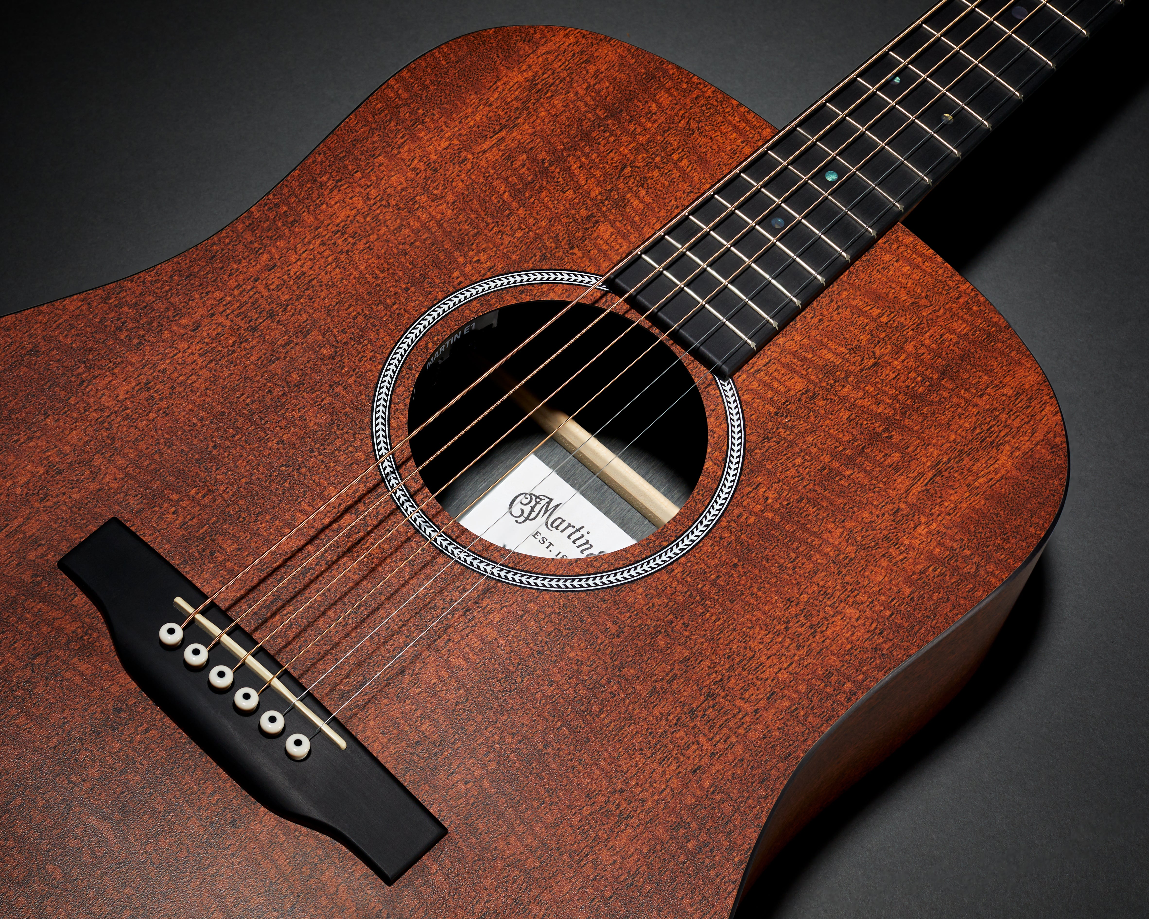 Martin D-X1E Figured Mahogany Pattern HPL Natural