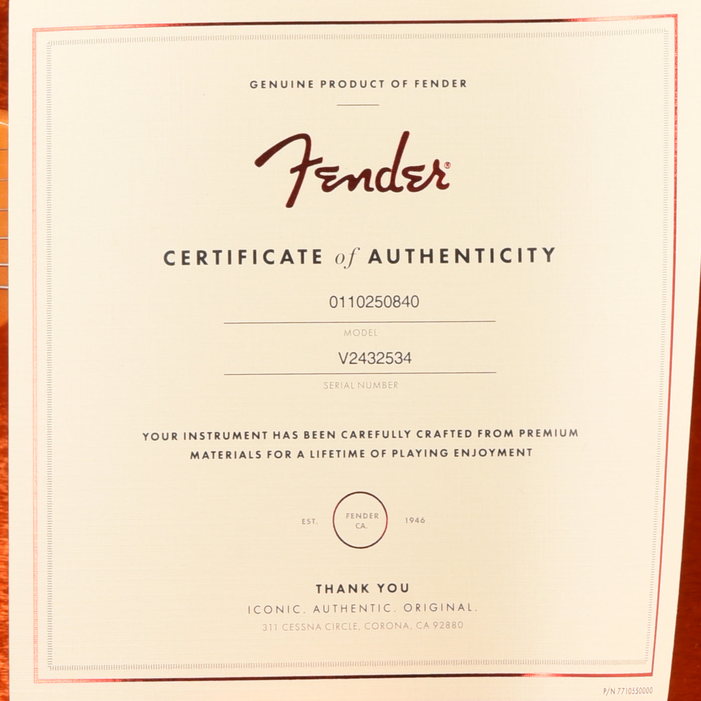 Fender American Vintage II 1961 Stratocaster Fiesta Red