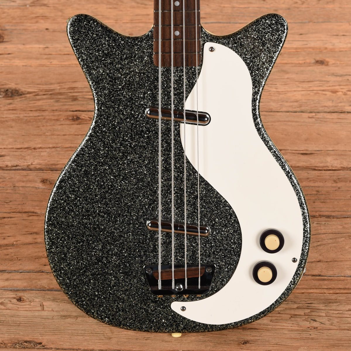 Danelectro '59 DC Bass Silver Sparkle Bass Guitars