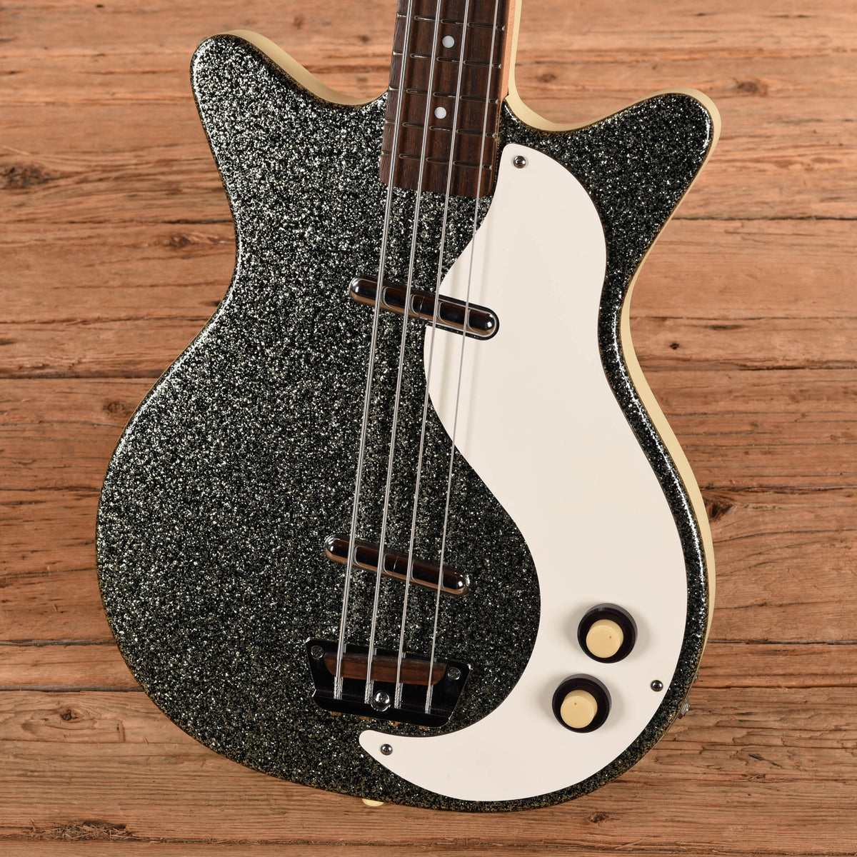 Danelectro '59 DC Bass Silver Sparkle Bass Guitars