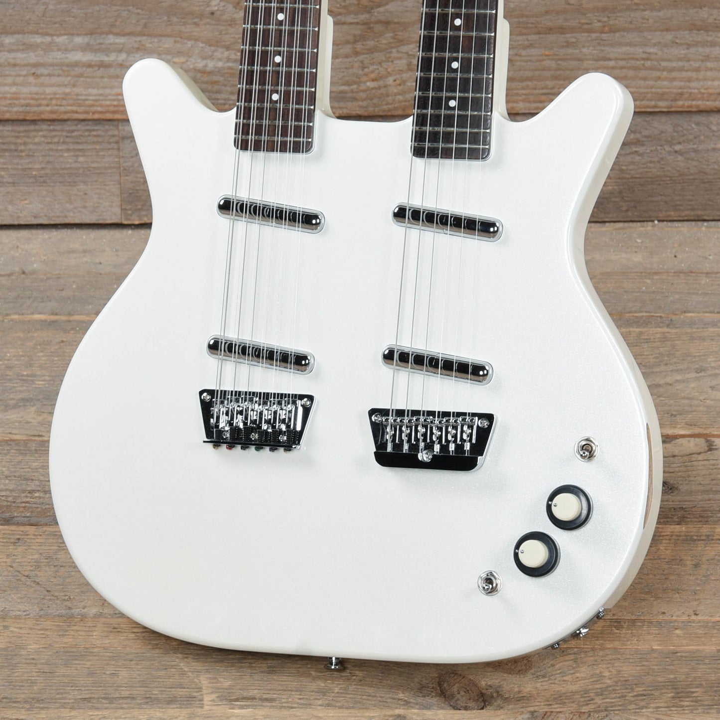 Danelectro Doubleneck 6/12 White Pearl Electric Guitars / 12-String