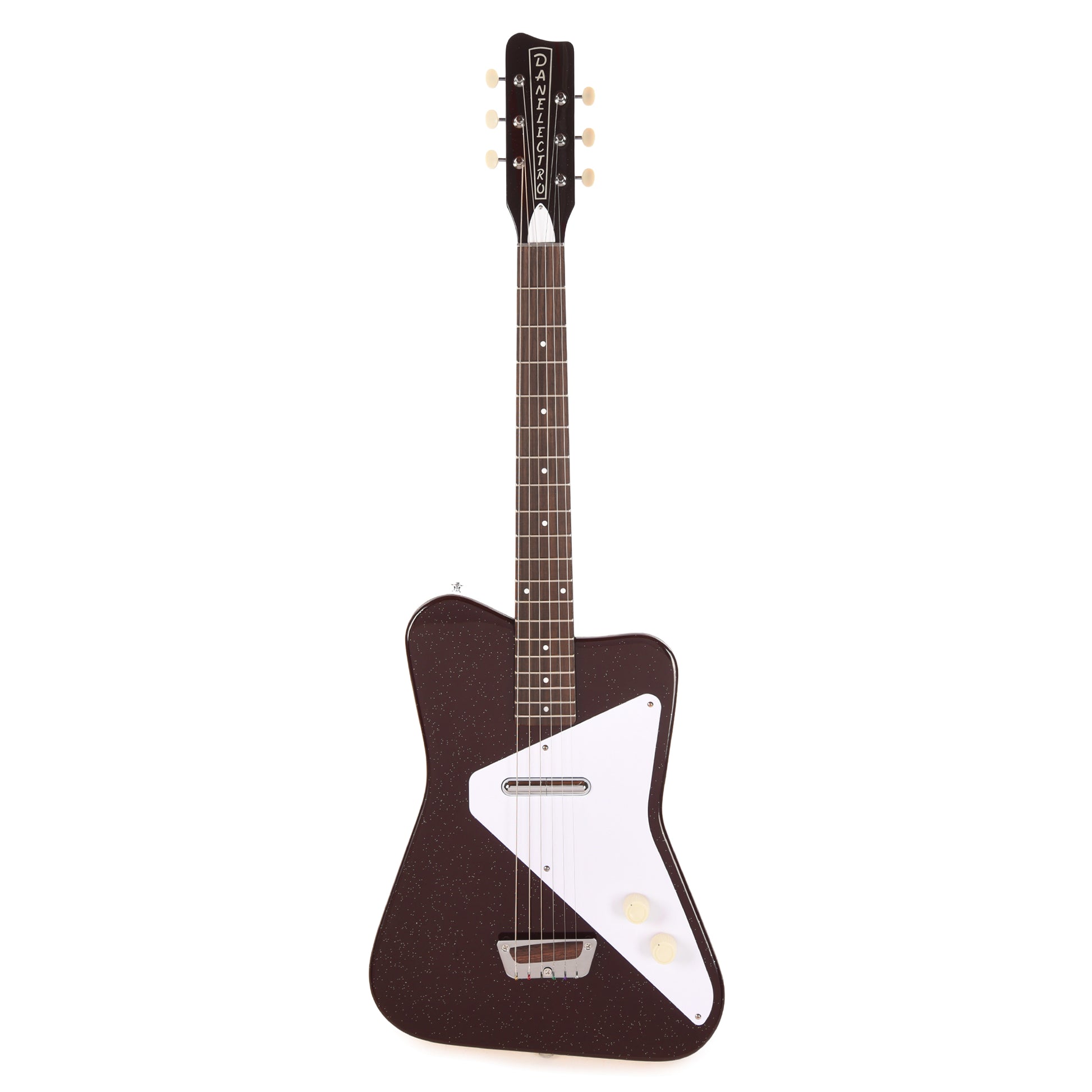 Danelectro Pro Semi-Hollowbody Electric Guitar Maroon with Silver Glitter Electric Guitars / Semi-Hollow