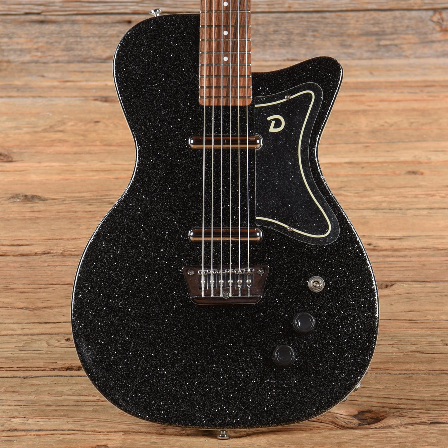Danelectro '56 Baritone Black Sparkle Electric Guitars / Solid Body