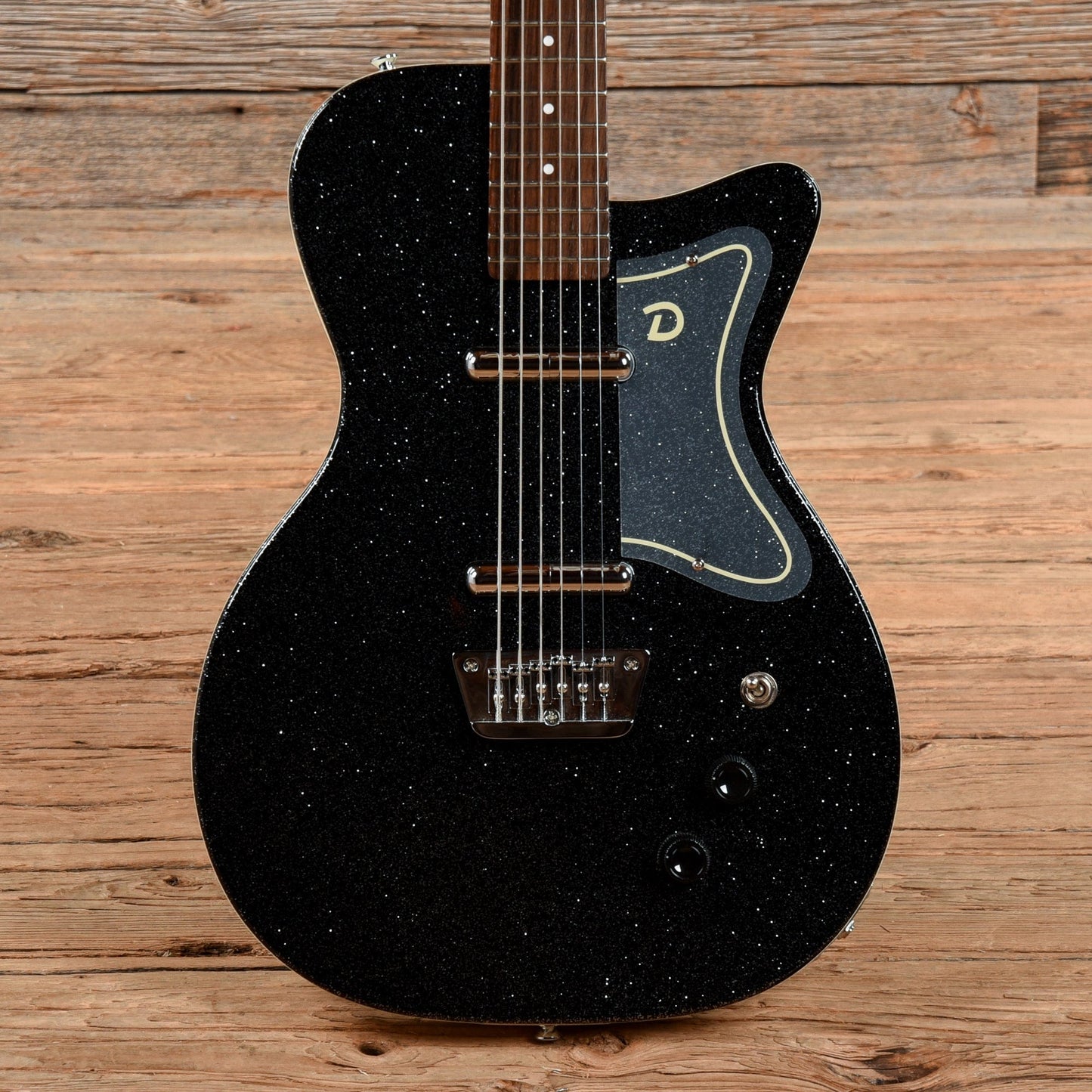 Danelectro 56 Baritone Black Sparkle Electric Guitars / Solid Body