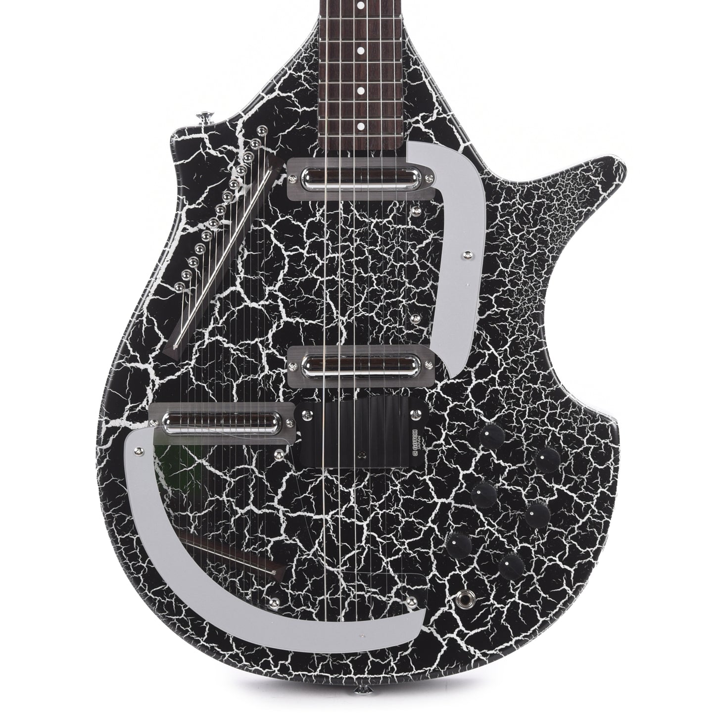 Danelectro Sitar Black Crackle Electric Guitars / Solid Body