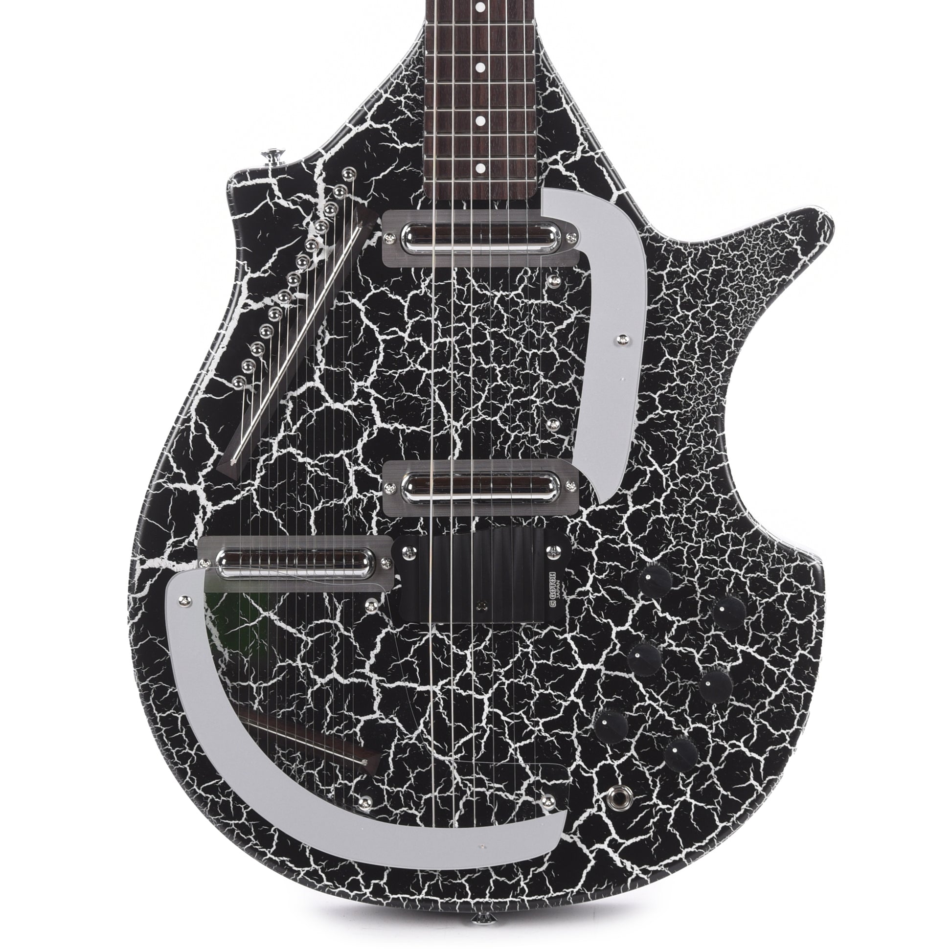 Danelectro Sitar Black Crackle Electric Guitars / Solid Body