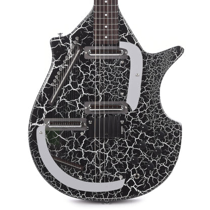 Danelectro Sitar Black Crackle Electric Guitars / Solid Body