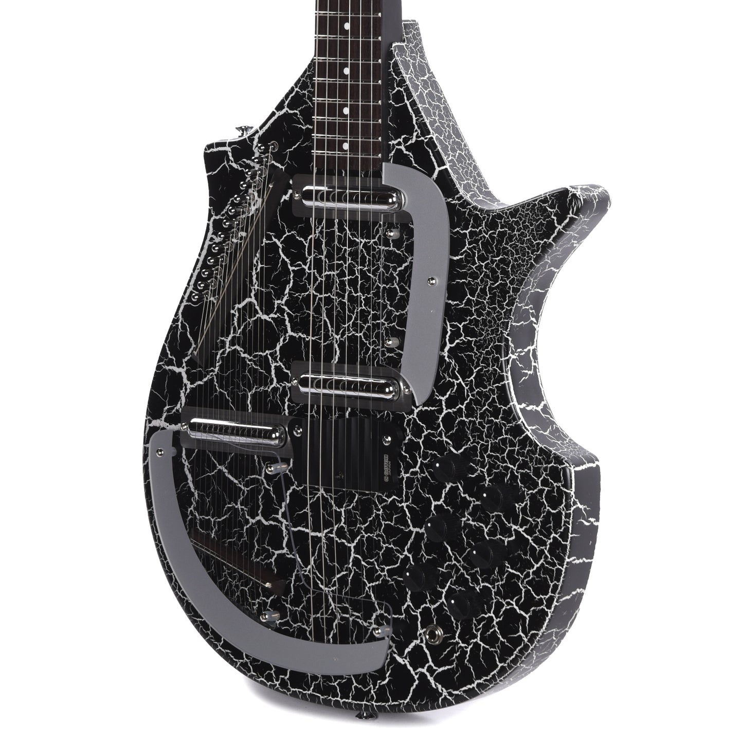 Danelectro Sitar Black Crackle Electric Guitars / Solid Body