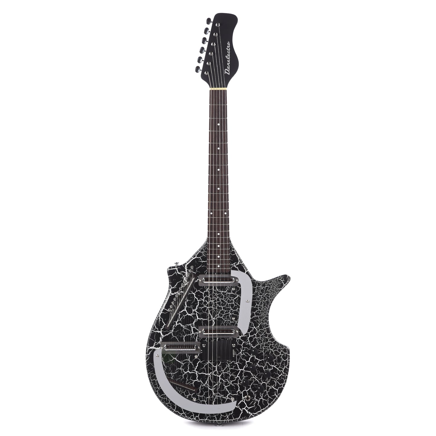 Danelectro Sitar Black Crackle Electric Guitars / Solid Body