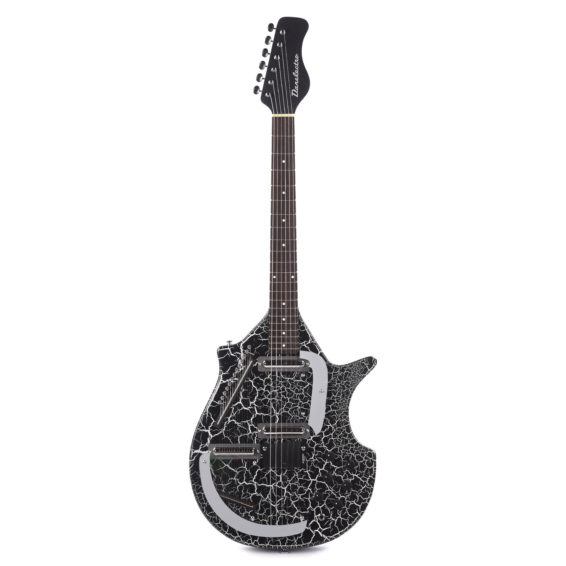 Danelectro Sitar Black Crackle Electric Guitars / Solid Body