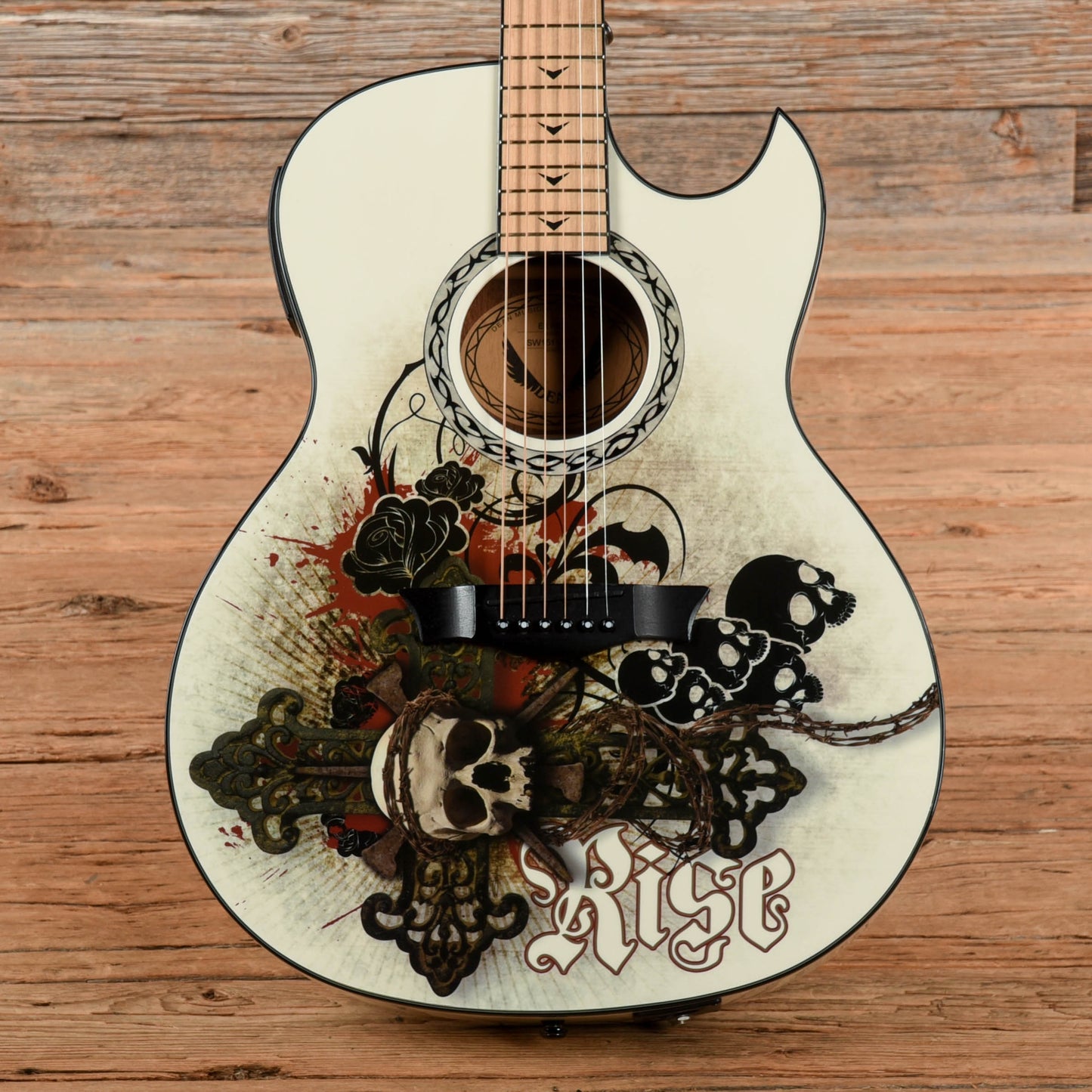 Dean Guitars EX RES White Acoustic Guitars / Built-in Electronics