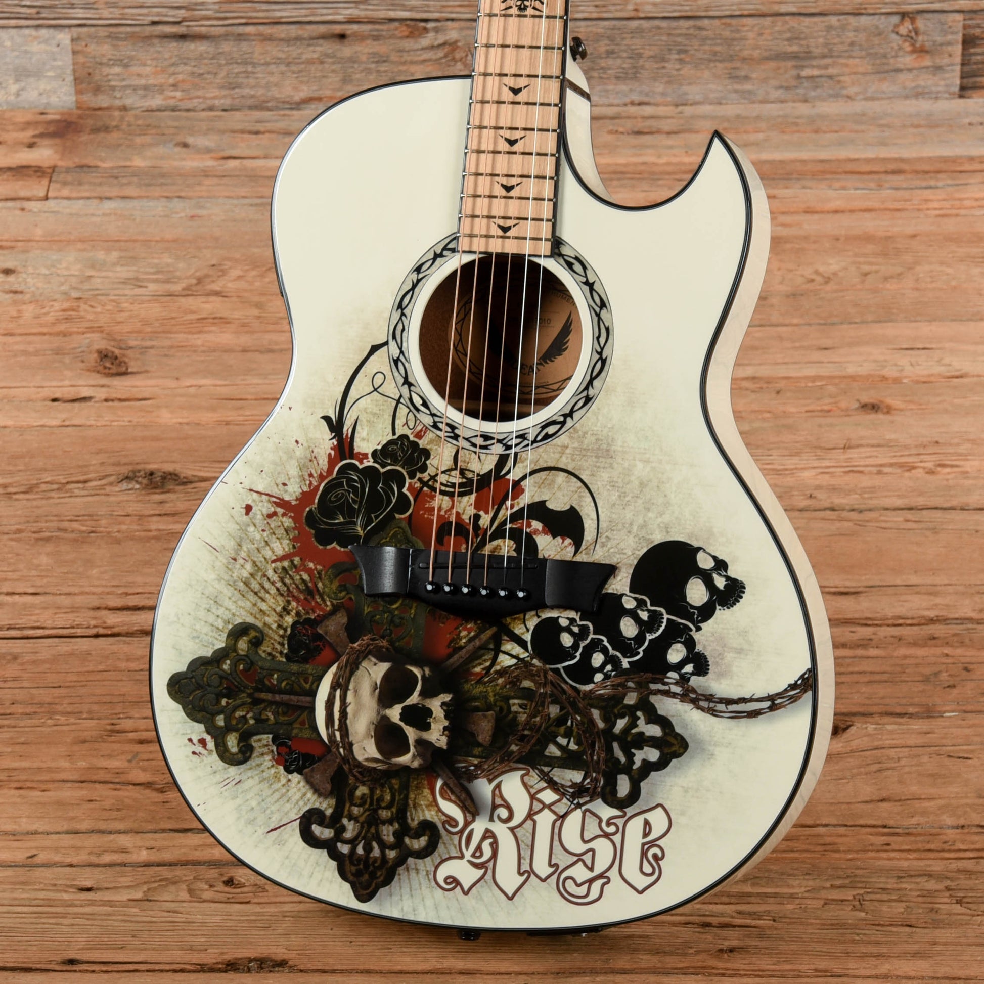 Dean Guitars EX RES White Acoustic Guitars / Built-in Electronics