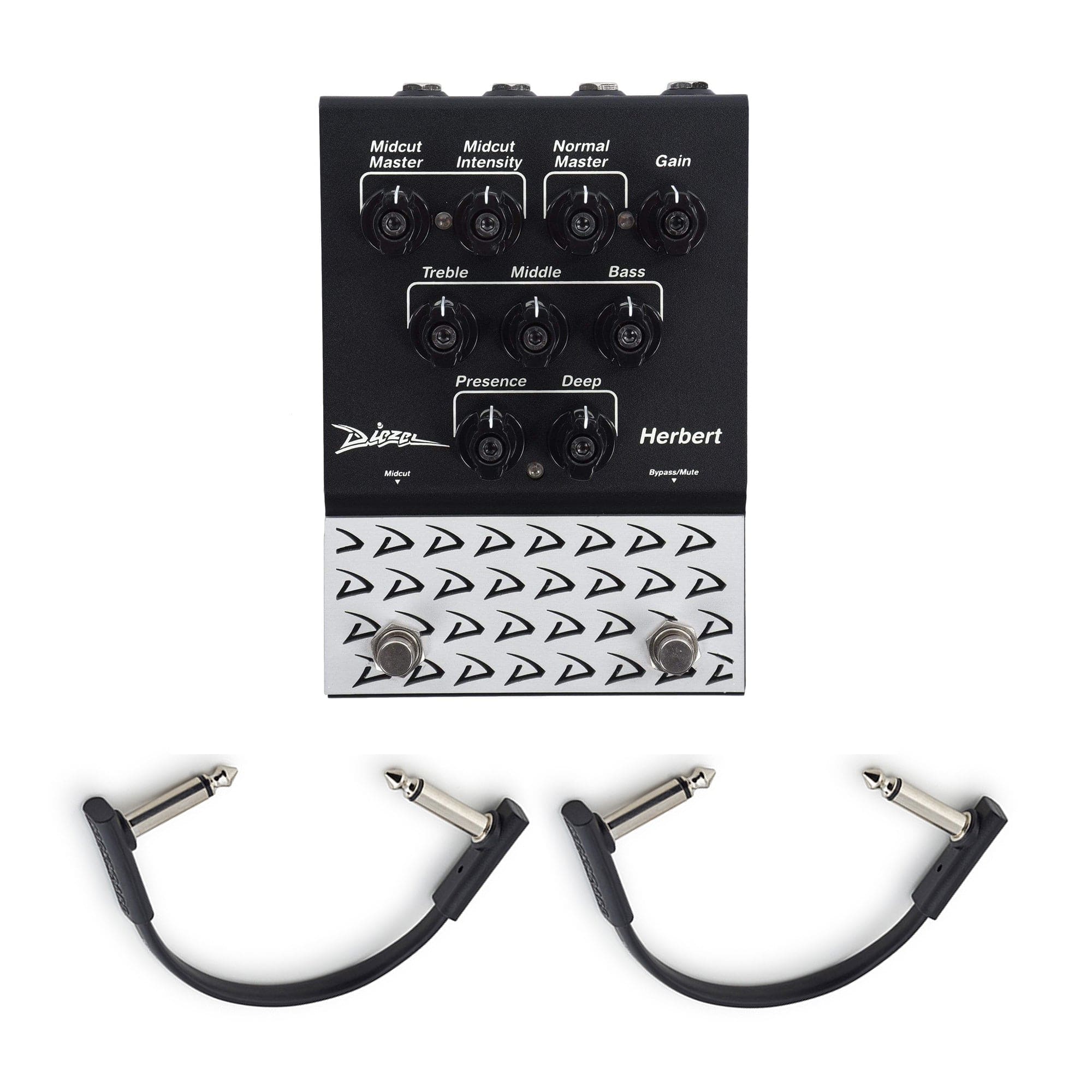 Diezel Herbert 2-channel Overdrive & Preamp Pedal w/(2) Rockboard Flat Patch Cables Bundle Effects and Pedals / Overdrive and Boost