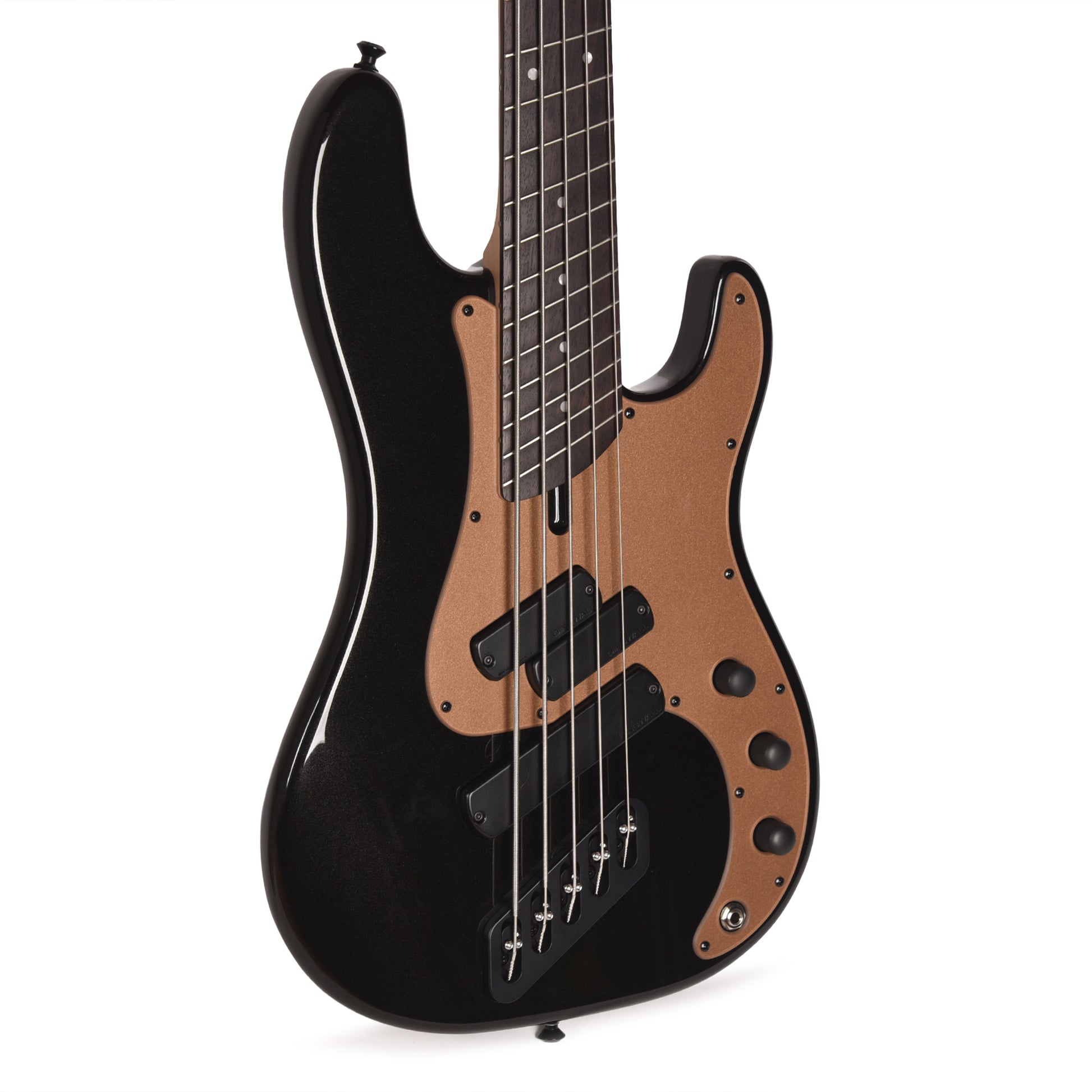 Dingwall SP1 Superbass 5-String Gloss Metallic Black w/Matte Gold Pickguard Bass Guitars / 5-String or More