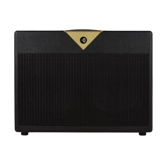 Divided by 13 2x12 Open Back Cab "The Vault" Black Tolex & Gold Bronco V w/ Black Cloth & Gold Piping Amplifiers