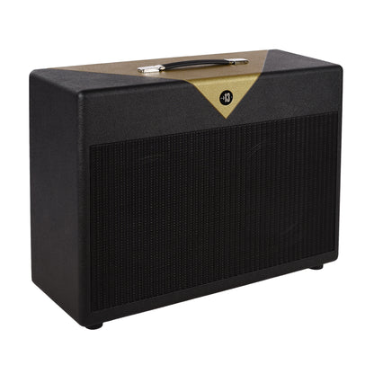 Divided by 13 2x12 Open Back Cab "The Vault" Black Tolex & Gold Bronco V w/ Black Cloth & Gold Piping Amplifiers