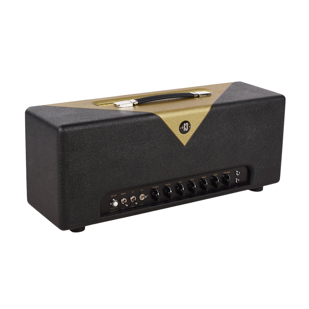 Divided by 13 BW 1969 39w Butch Walker Signature Tube Amp Head "The Vault" Black Tolex & Gold Bronco V w/ Gold Piping & Lettering Amplifiers
