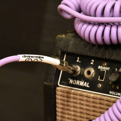 Divine Noise Curly Instrument Cable 30' Right Angle/Straight Lavender Haze Accessories / Cables