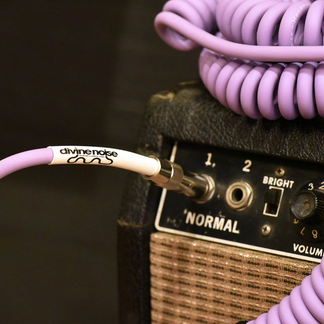Divine Noise Curly Instrument Cable 30' Right Angle/Straight Lavender Haze Accessories / Cables