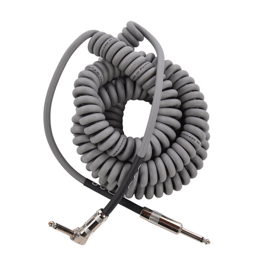 Divine Noise Curly Instrument Cable 30' Straight/Right Angle Gray Accessories / Cables