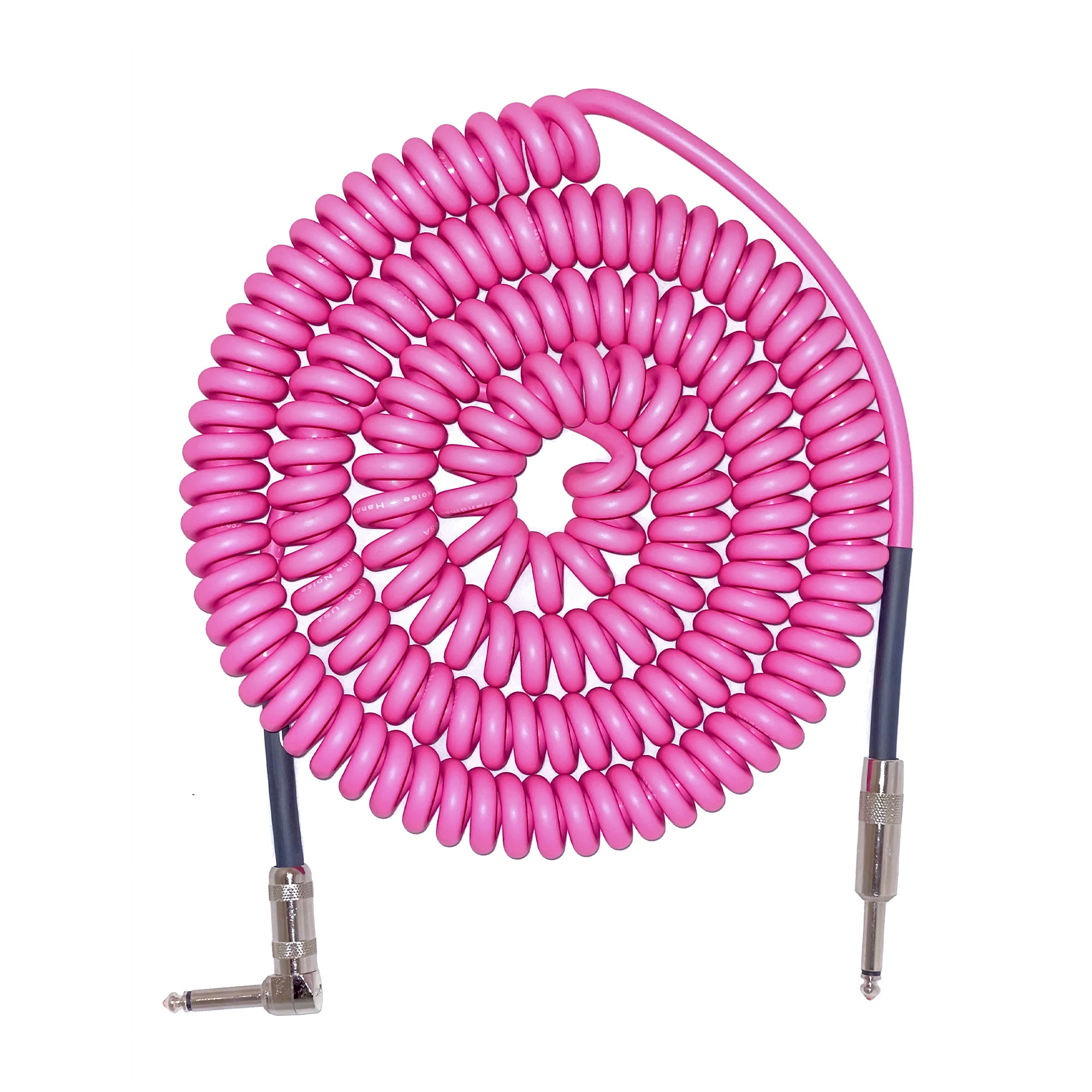 Divine Noise Curly Instrument Cable 30' Straight/Right Angle Pink ...