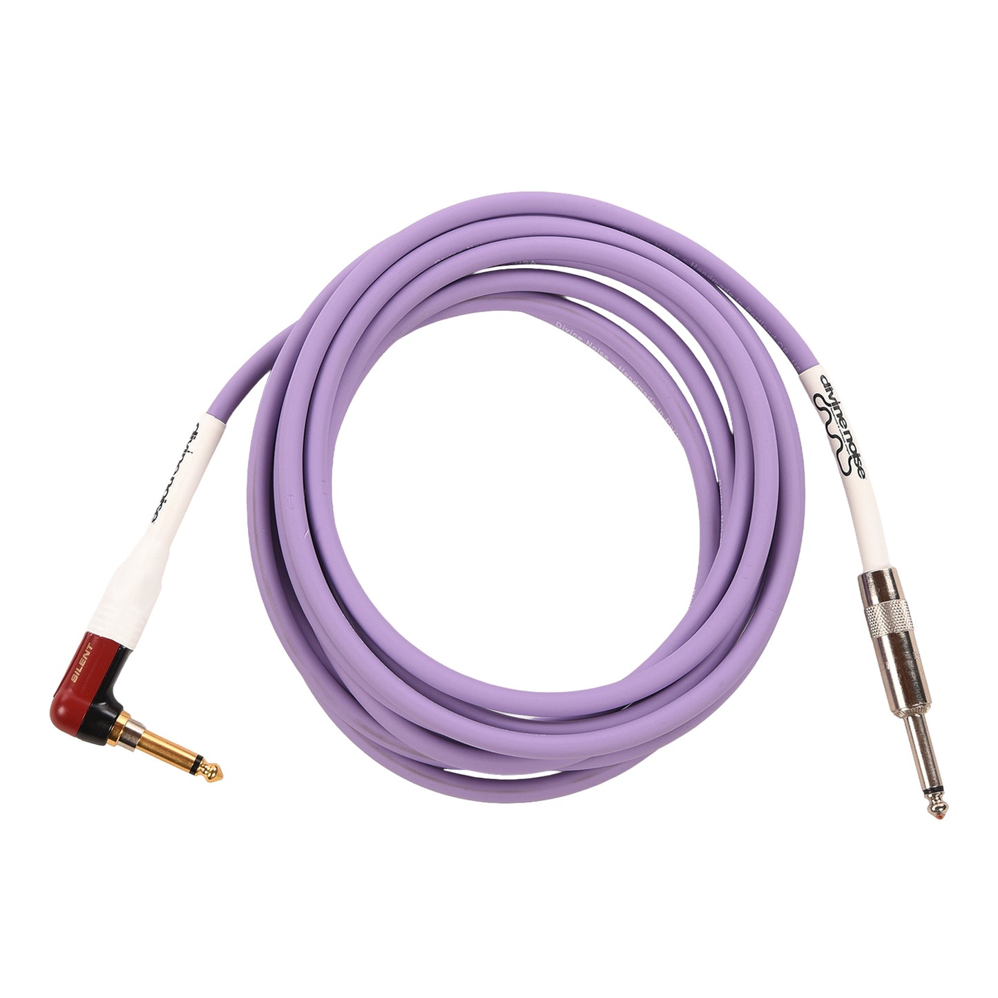 Divine Noise Instrument Cable 15' Right Angle Silent/Straight Lavender Haze Accessories / Cables