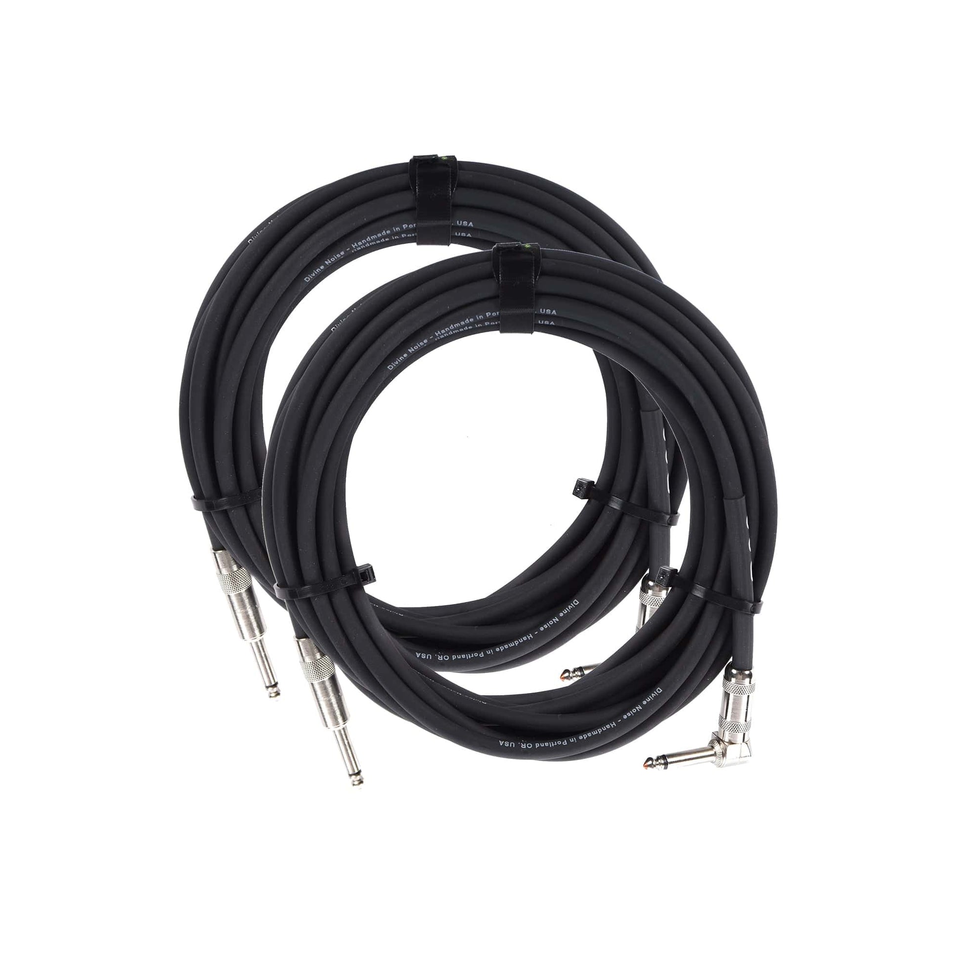 Divine Noise Straight Cable Black 25' Straight/Right Angle 2 Pack Bundle Accessories / Cables