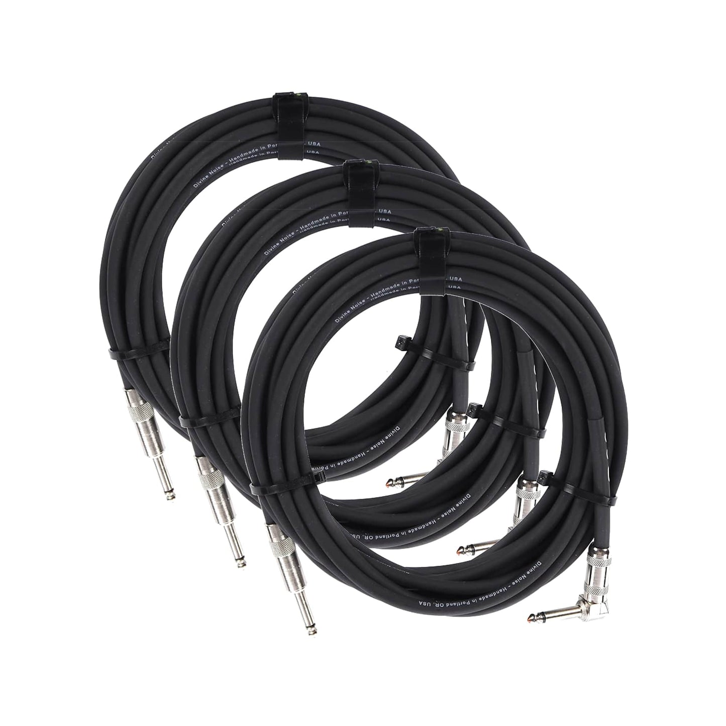 Divine Noise Straight Cable Black 25' Straight/Straight 3 Pack Bundle Accessories / Cables