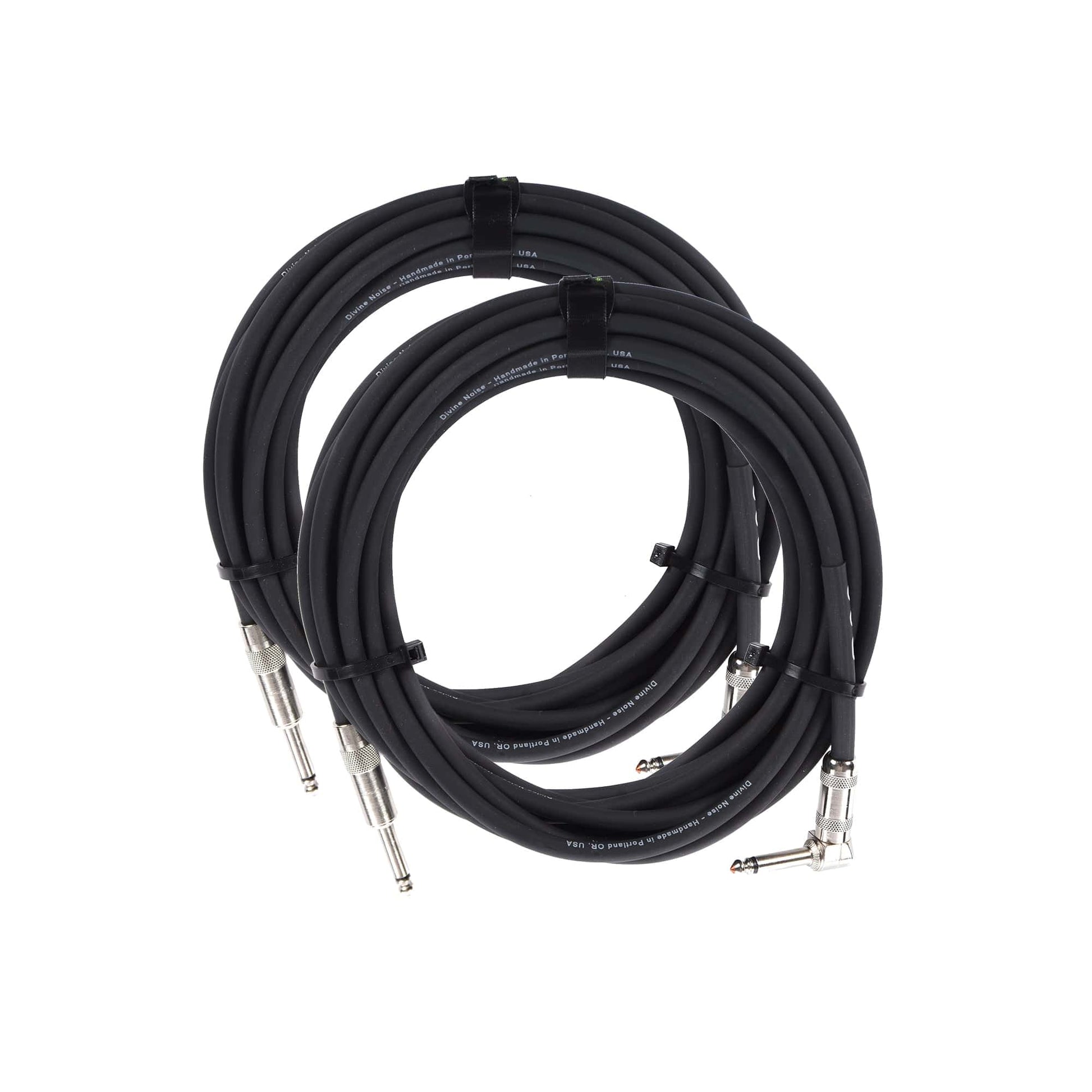 Divine Noise Straight Cable Black 30' Straight/Right Angle 2 Pack Bundle Accessories / Cables