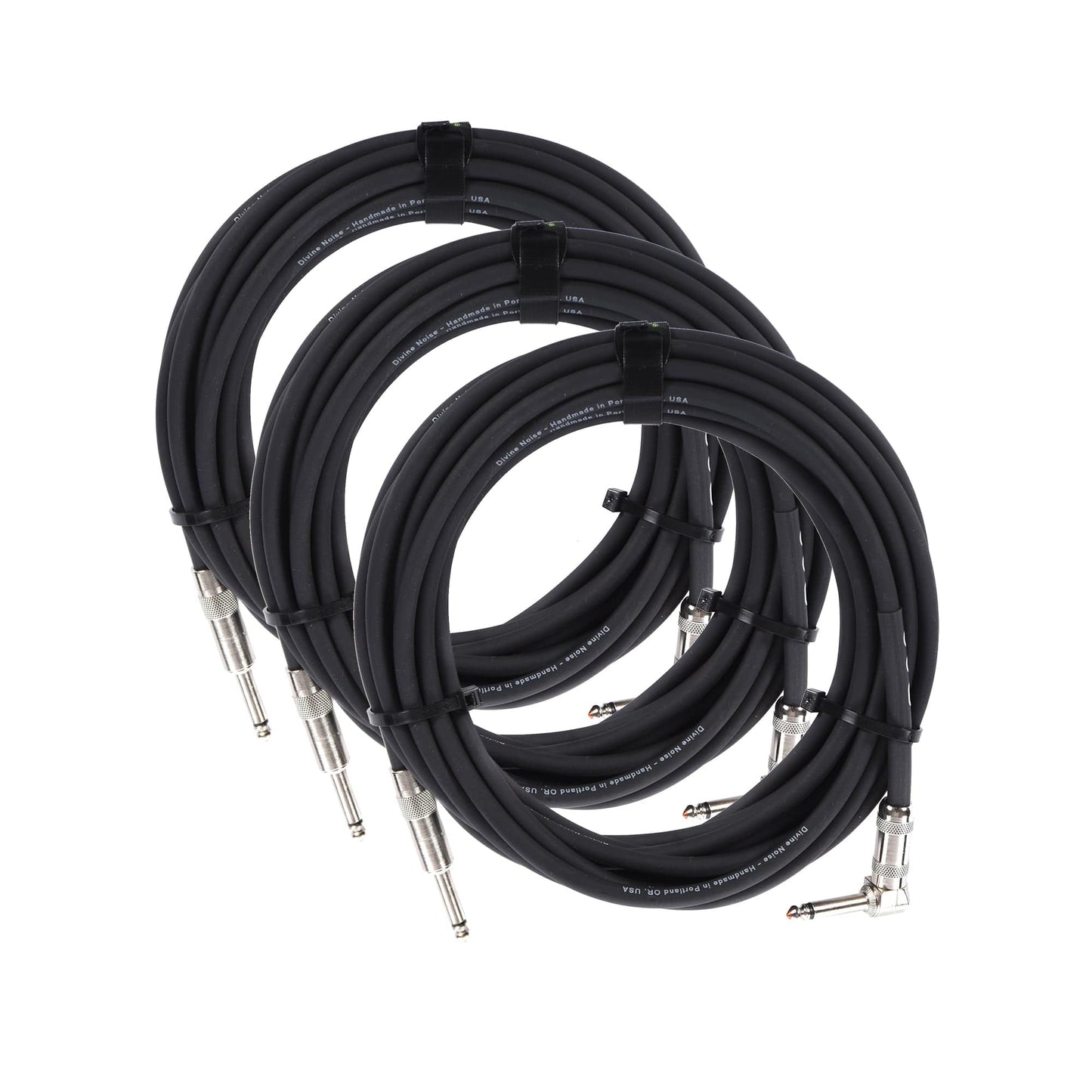 Divine Noise Straight Cable Black 30' Straight/Right Angle 3 Pack Bundle Accessories / Cables