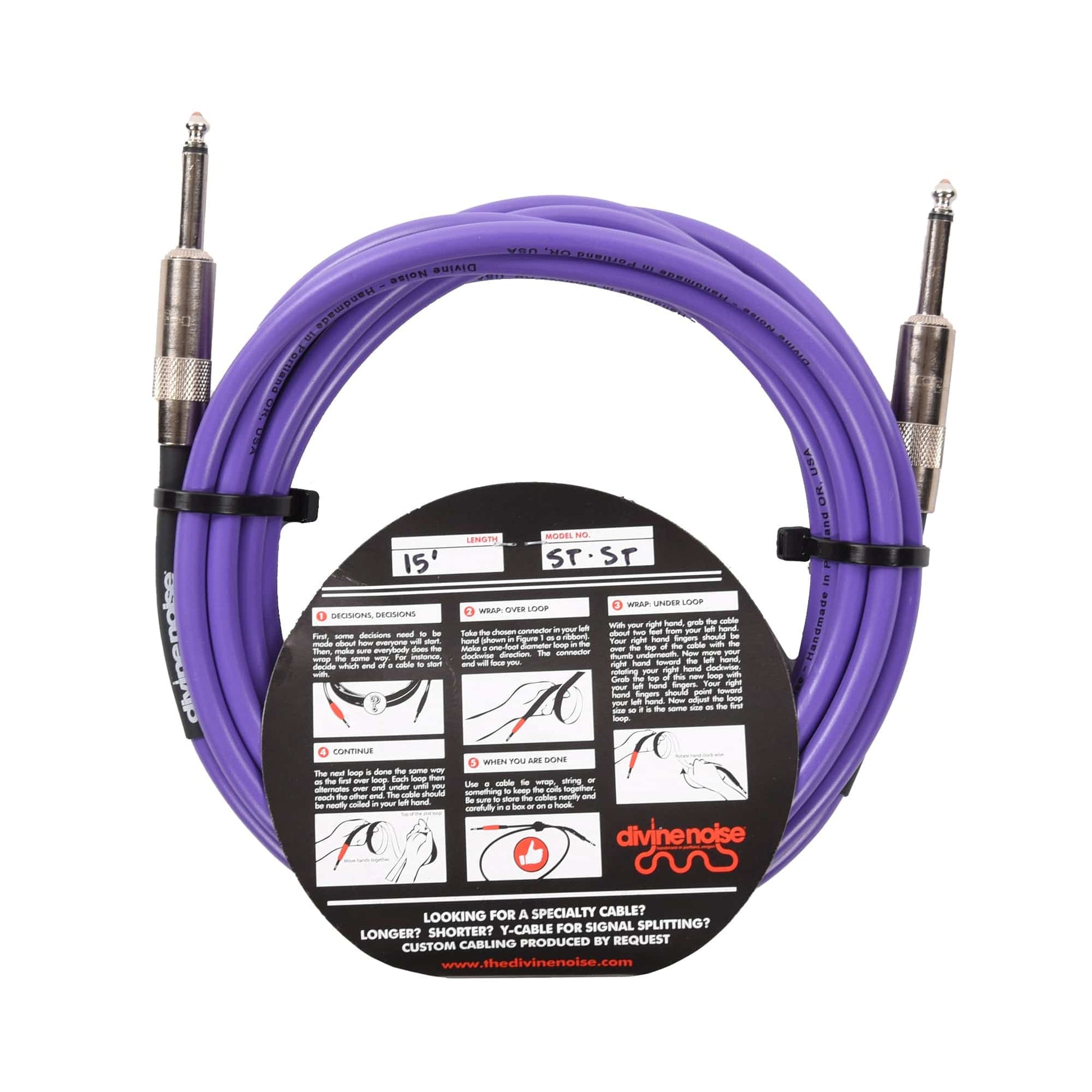 Divine Noise Straight Cable Purple 15' Straight/Straight Accessories / Cables