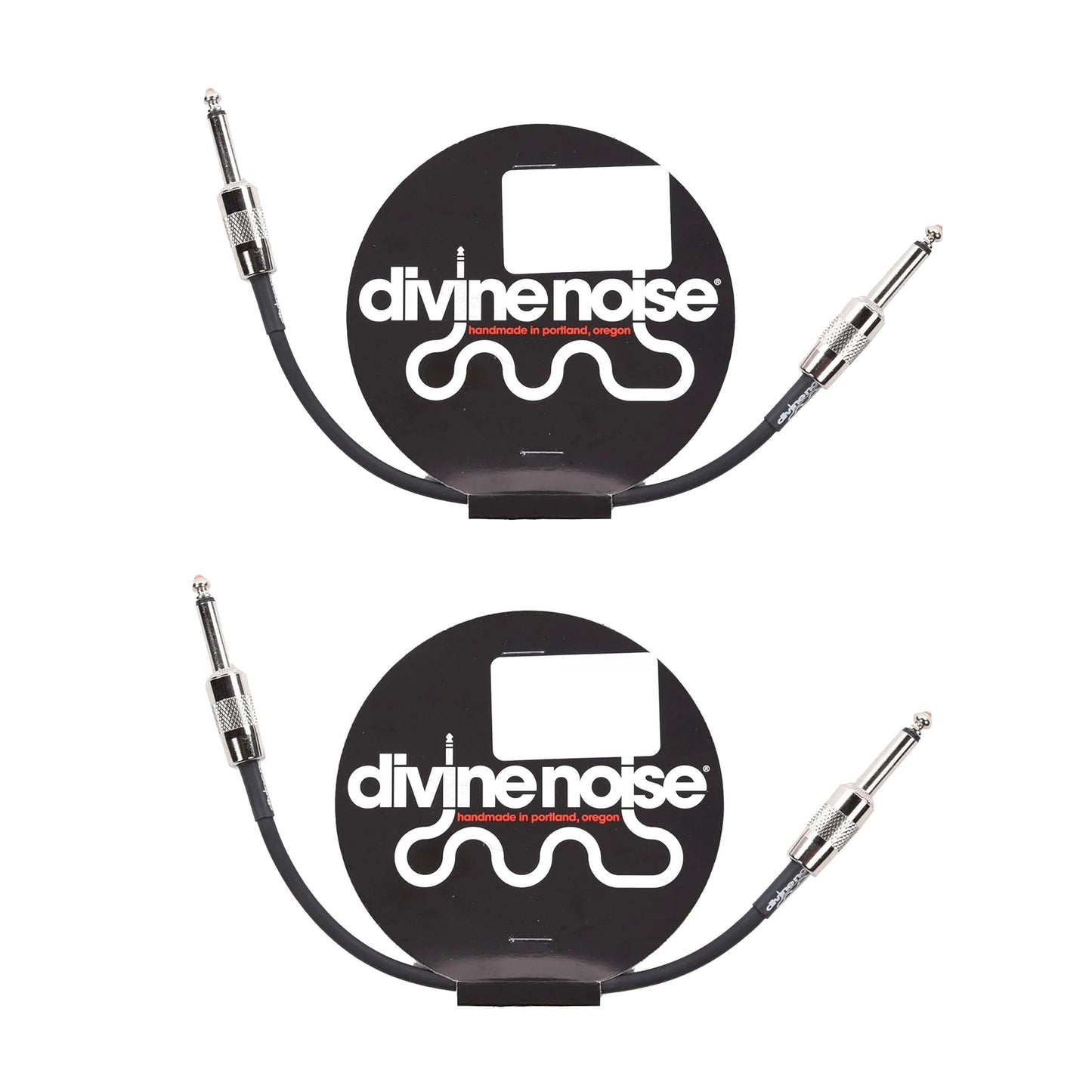 Divine Noise Teenie Patch Cable Black 10" Stubby Straight-Stubby Straight 2 Pack Bundle Accessories / Cables