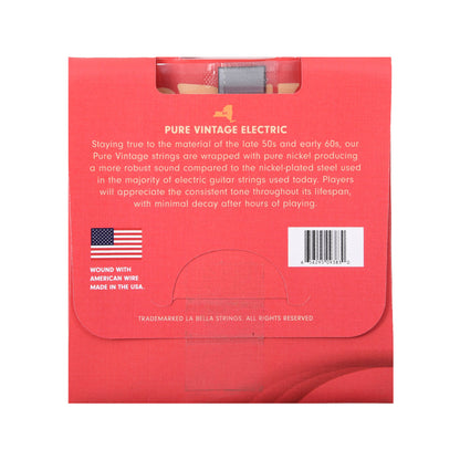 La Bella PV942 Pure Vintage Electric Guitar Strings Extra Light 9-42