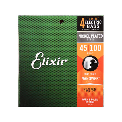 Elixir Light Nanoweb 4-String Bass Strings 45-100