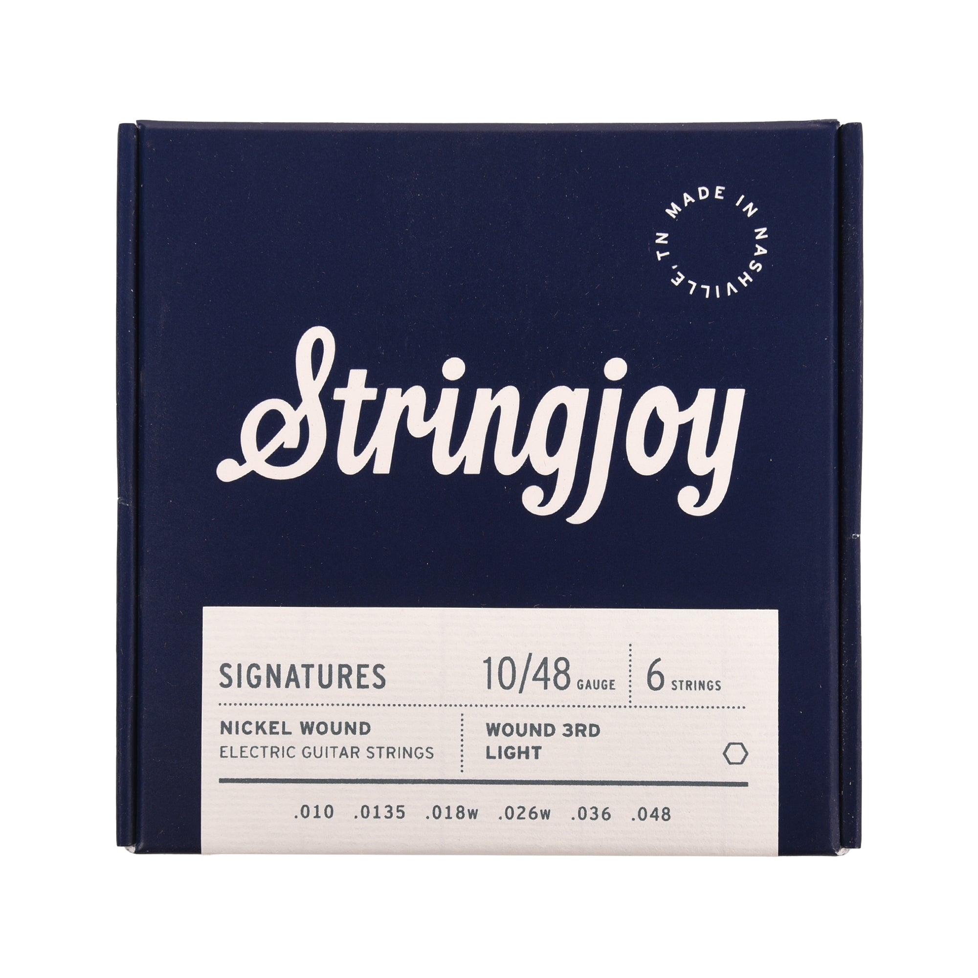 Stringjoy Signatures Wound 3rd Light Gauge 10-48 Nickel Wound Electric Guitar Strings