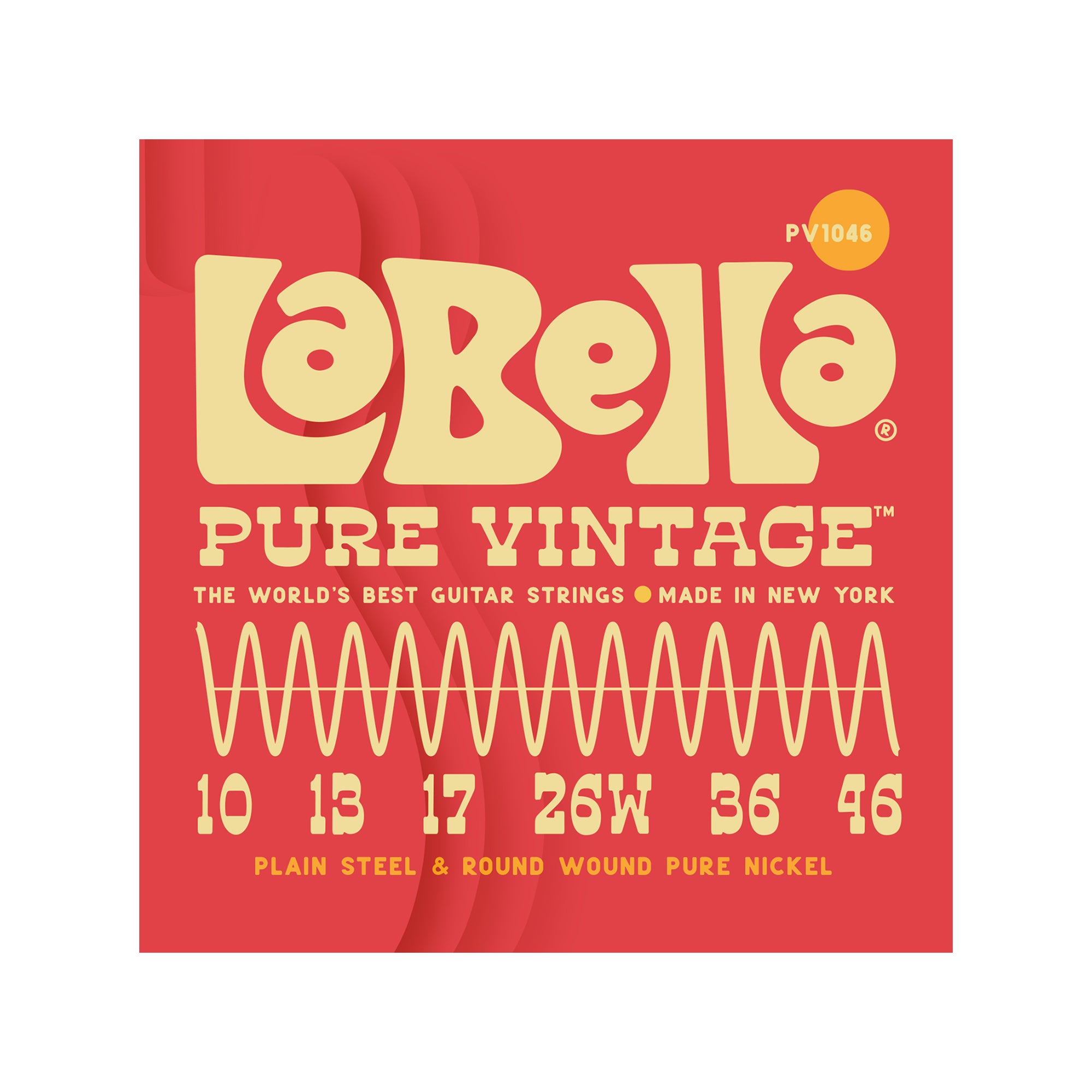 La Bella PV1046 Pure Vintage Electric Guitar Strings Regular 10-46