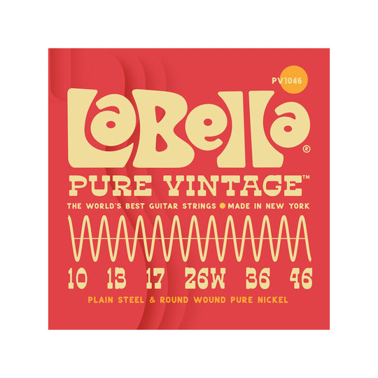 La Bella PV1046 Pure Vintage Electric Guitar Strings Regular 10-46